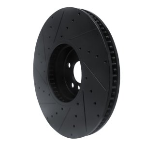 BMW i7 Brake Rotor (1) - Right Front - R1 Concepts - Drilled & Slotted - Black - `16-`25